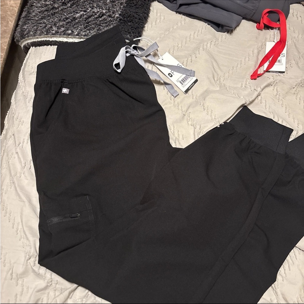 Black Jogger Pants with Zipper Pocket